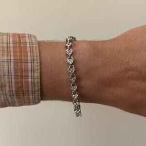 y2k essential silver jewel heart chain bracelet